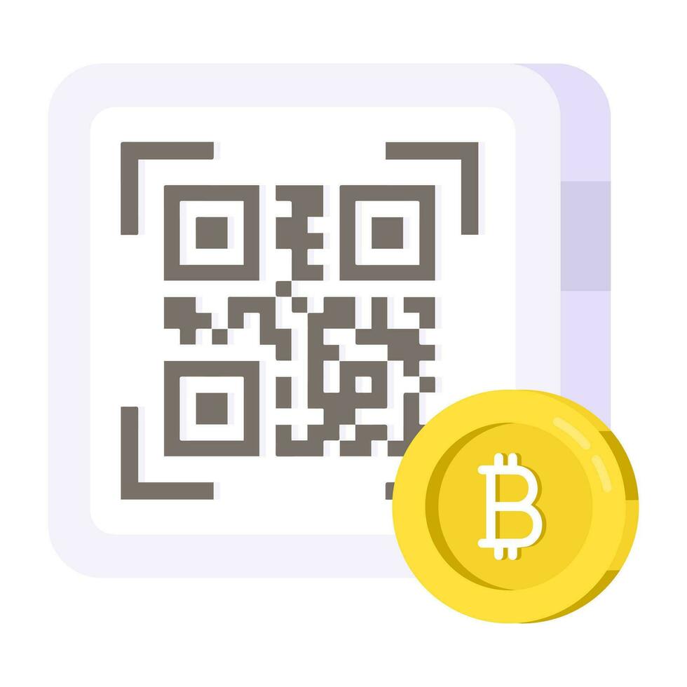 ett redigerbar design ikon av bitcoin qr koda vektor