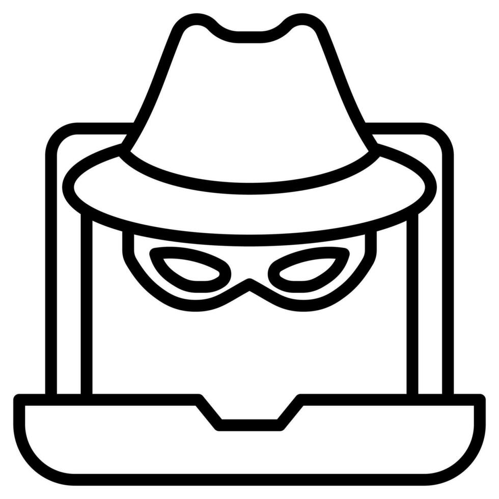 Cyber Betrug Symbol Linie Vektor Illustration