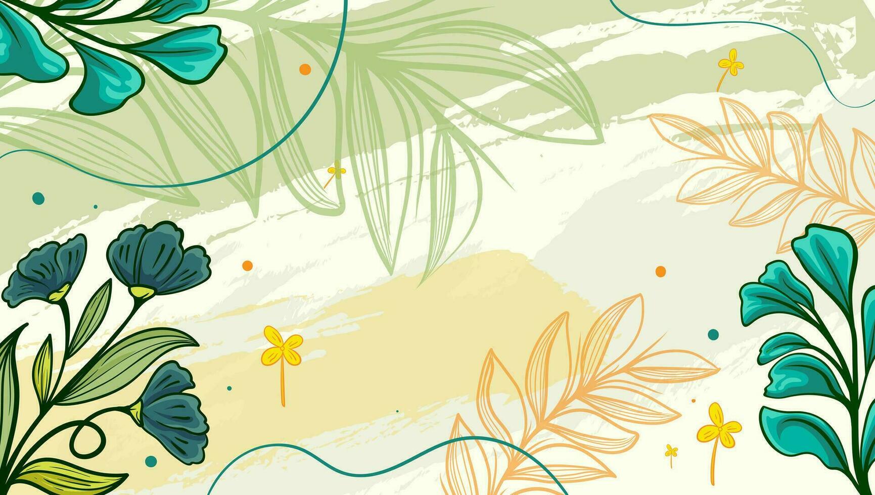 Design Banner Rahmen Hintergrund mit schöne. Hintergrund zum Design. bunt Hintergrund mit tropisch Pflanzen. Platz zum Ihre Text. vektor