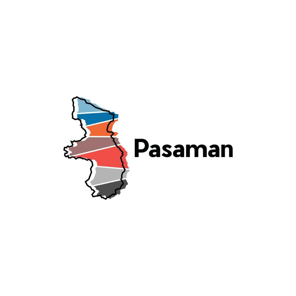 Pasaman Karte. Vektor Karte von Indonesien Land bunt Design, geeignet zum Ihre Unternehmen
