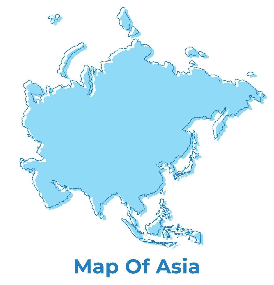 Asien einfach Gliederung Karte Vektor Illustration