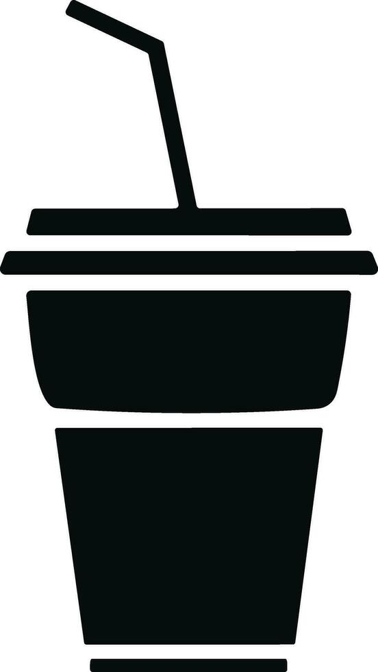 kalt trinken Glas im eben Stil. Einweg Plastik Kaffee oder Tee Tasse mit Stroh Symbol Vektor