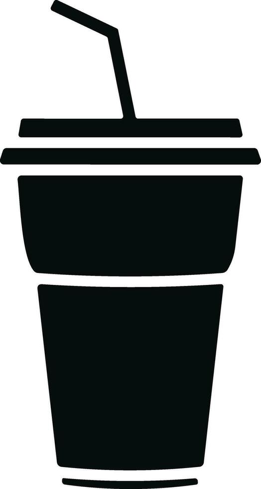 kalt trinken Glas im eben Stil. Einweg Plastik Kaffee oder Tee Tasse mit Stroh Symbol Vektor