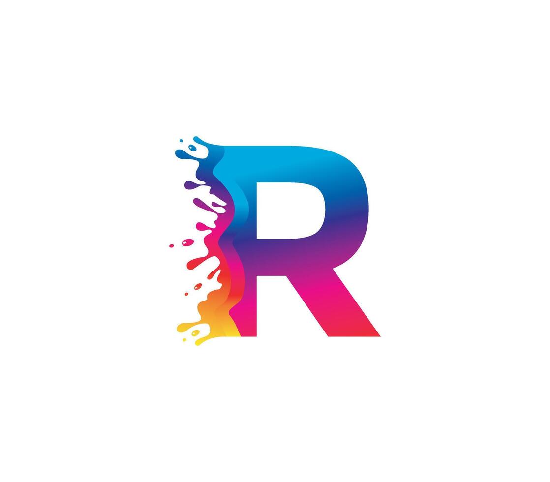 r alfabet målning logotyp design begrepp vektor