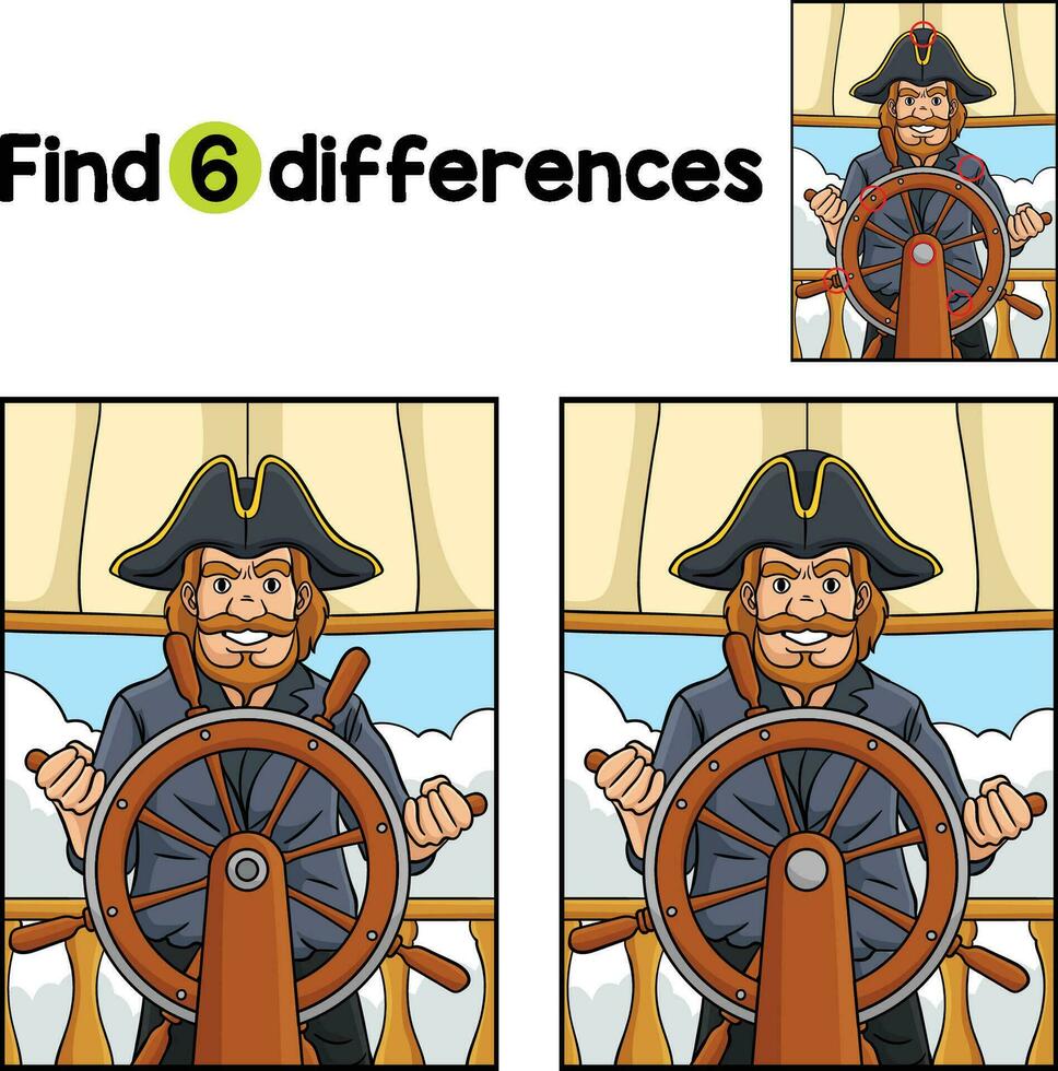 Pirat beim das Helm finden das Unterschiede vektor