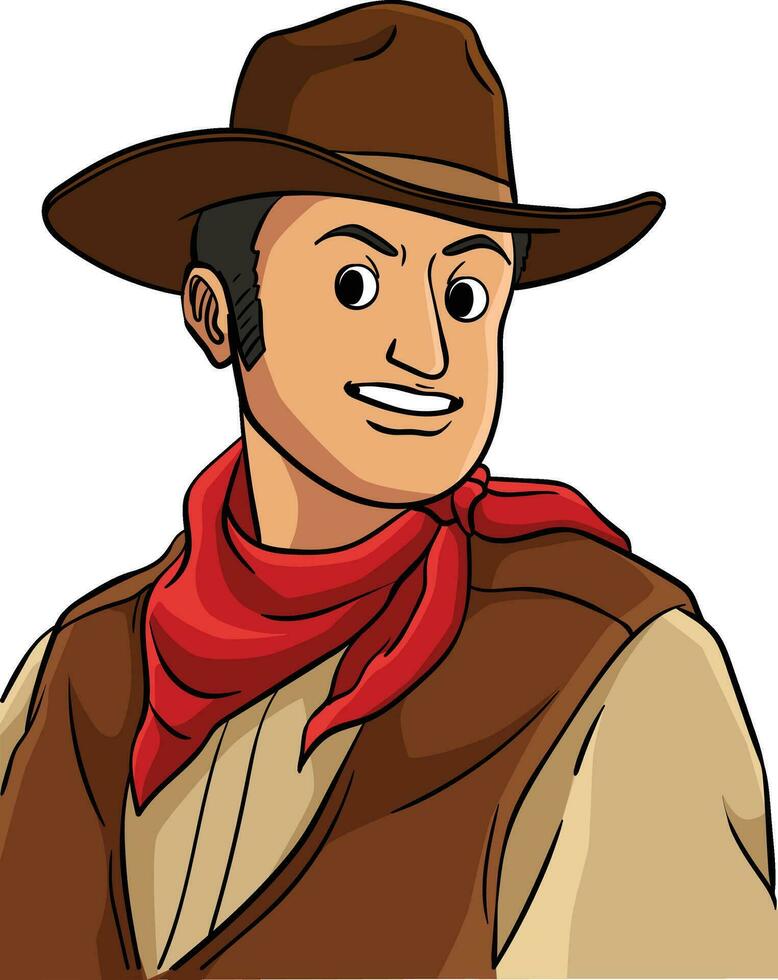 cowboy i de öken- tecknad serie färgad ClipArt vektor