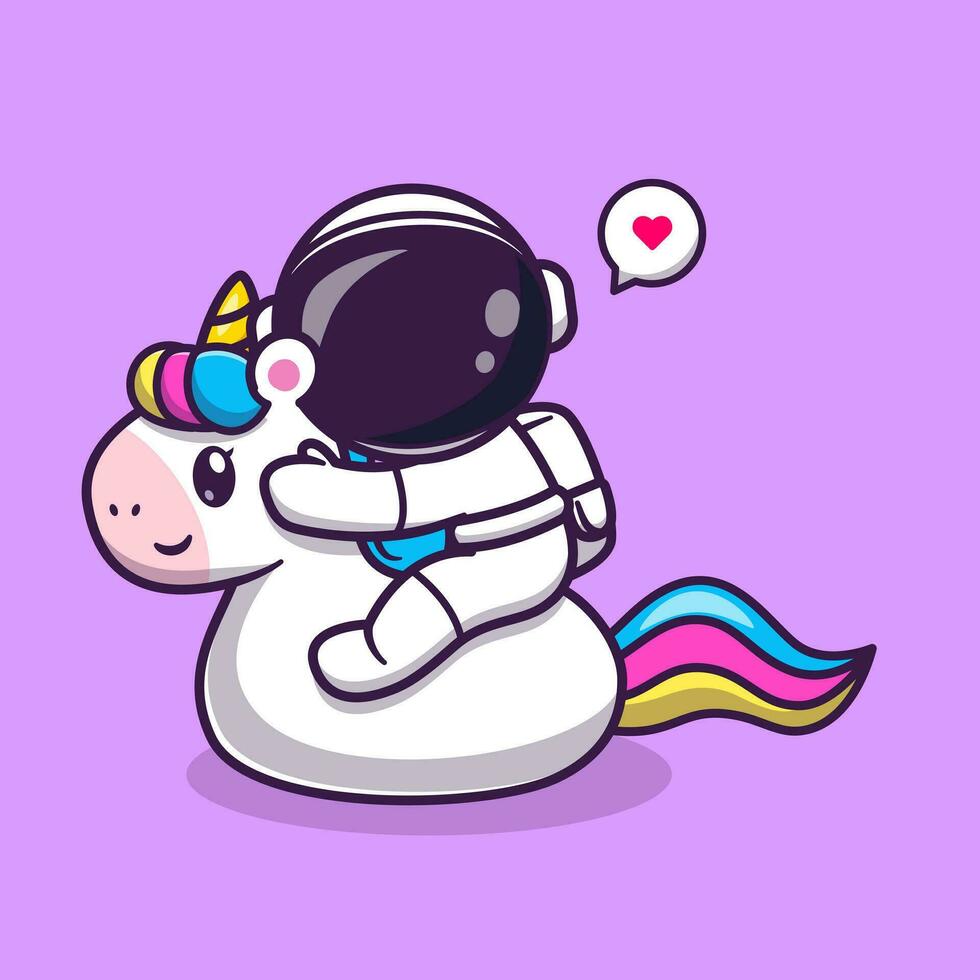 süß Astronaut Reiten Einhorn Karikatur Vektor Symbol Illustration. Wissenschaft Tier Symbol Konzept isoliert Prämie Vektor. eben Karikatur Stil