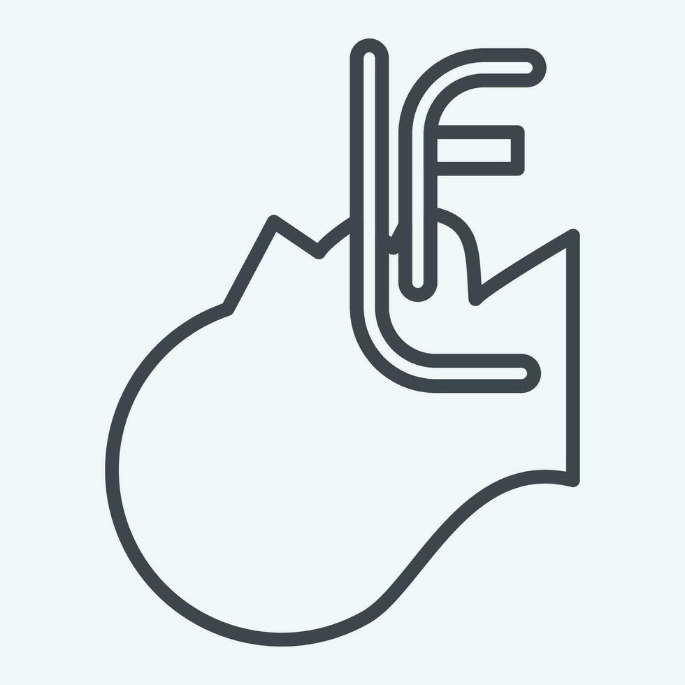 ikon endotrakeal intubation. relaterad till respiratorisk terapi symbol. linje stil. enkel design redigerbar. enkel illustration vektor