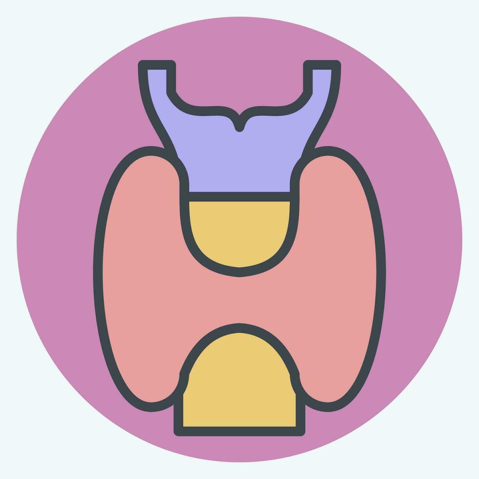 ikon struphuvud. relaterad till respiratorisk terapi symbol. Färg para stil. enkel design redigerbar. enkel illustration vektor