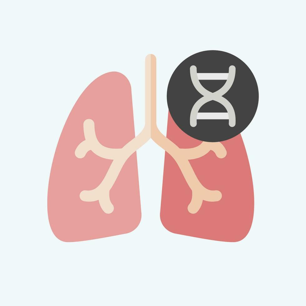 ikon cystisk fibroris. relaterad till respiratorisk terapi symbol. platt stil. enkel design redigerbar. enkel illustration vektor