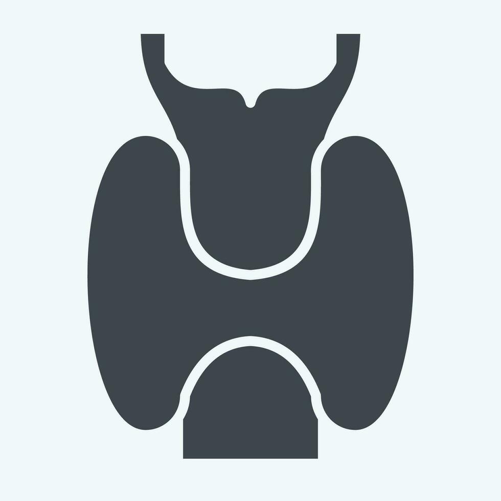 Symbol Larynx. verbunden zu Atemwege Therapie Symbol. Glyphe Stil. einfach Design editierbar. einfach Illustration vektor