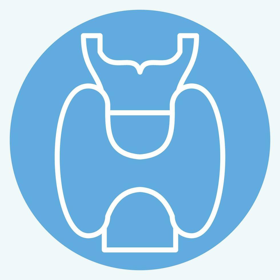 Symbol Larynx. verbunden zu Atemwege Therapie Symbol. Blau Augen Stil. einfach Design editierbar. einfach Illustration vektor