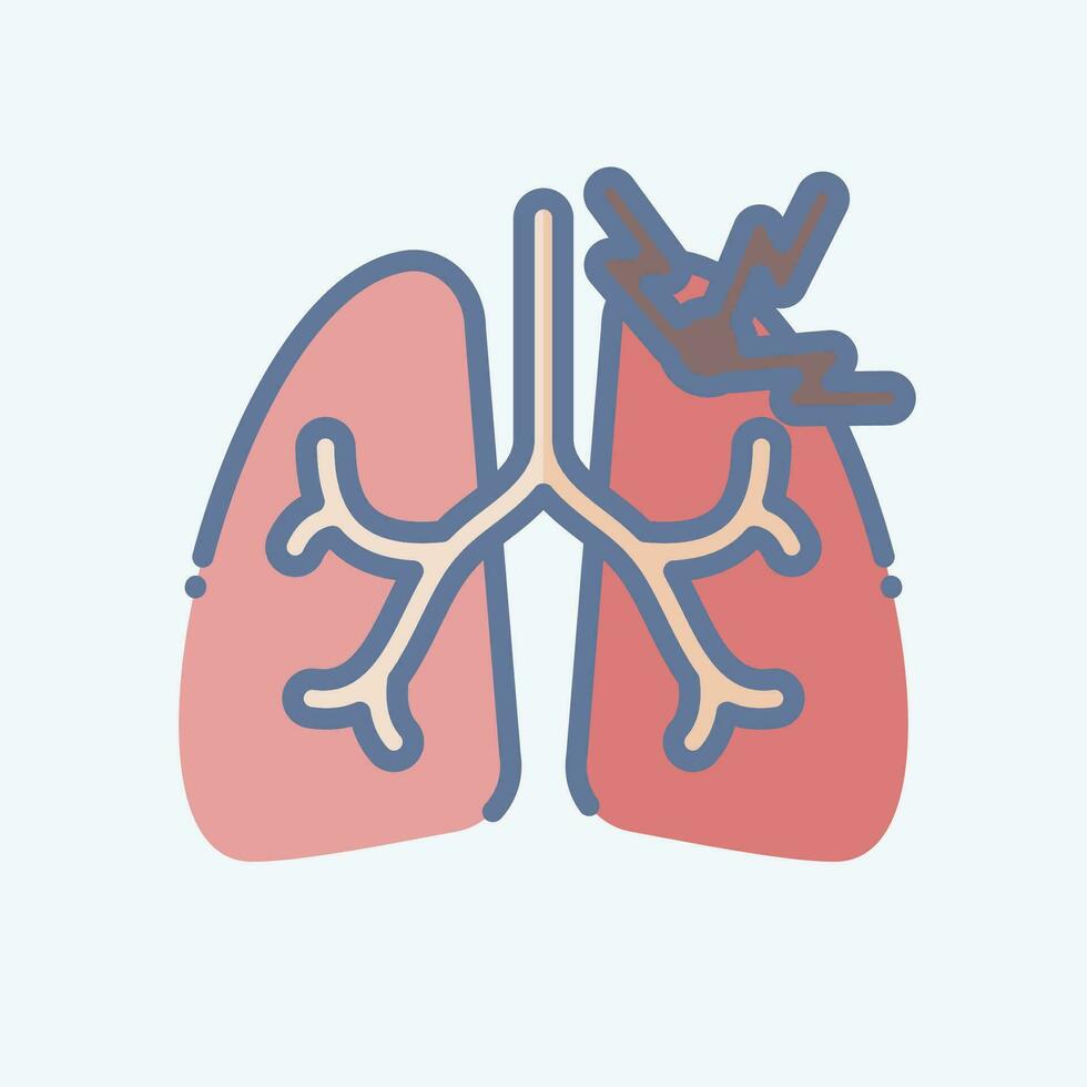 ikon astma. relaterad till respiratorisk terapi symbol. klotter stil. enkel design redigerbar. enkel illustration vektor