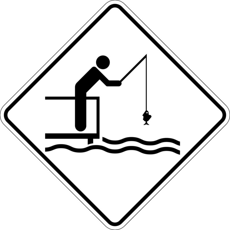 Wasser Sicherheit Zeichen beachten -Angeln Bereich vektor