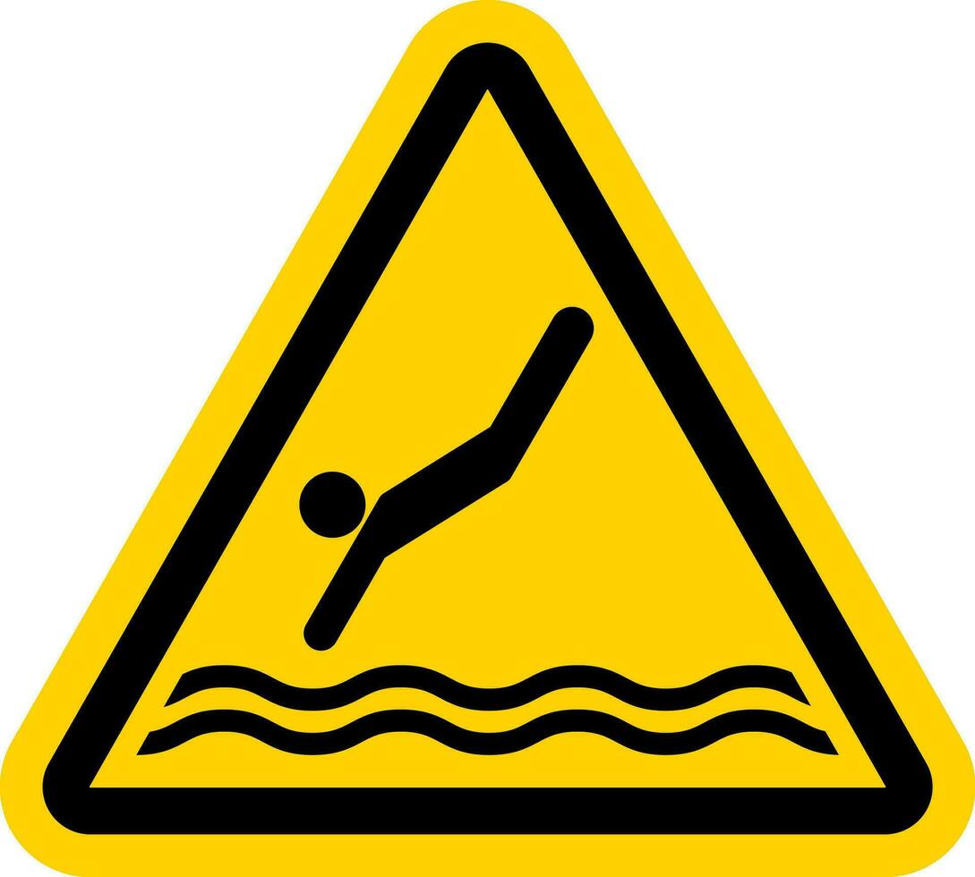 vatten säkerhet tecken varning - dykning område vektor