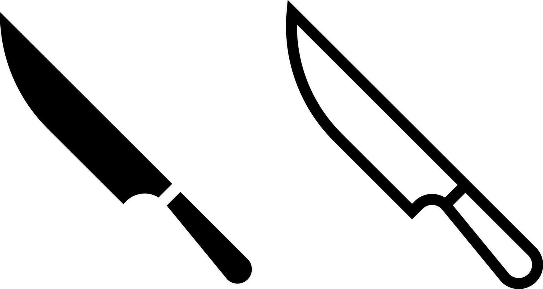 Küche Messer Symbol, Zeichen, oder Symbol im Glyphe und Linie Stil isoliert auf transparent Hintergrund. Vektor Illustration