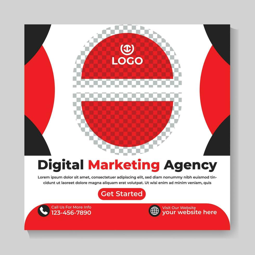 modern Digital Marketing Agentur Sozial Medien Post Design Platz Netz Banner Vorlage vektor