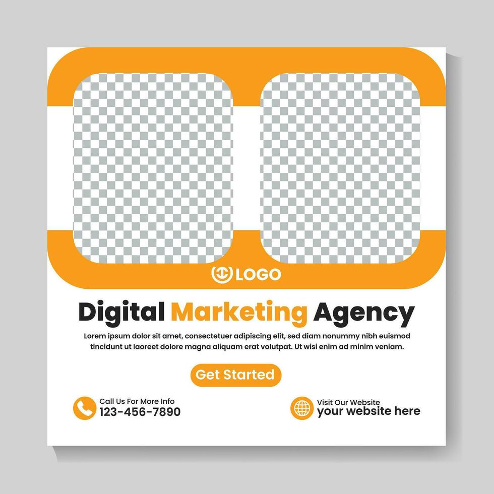 kreativ modern digital marknadsföring byrå social media posta design fyrkant webb baner mall vektor