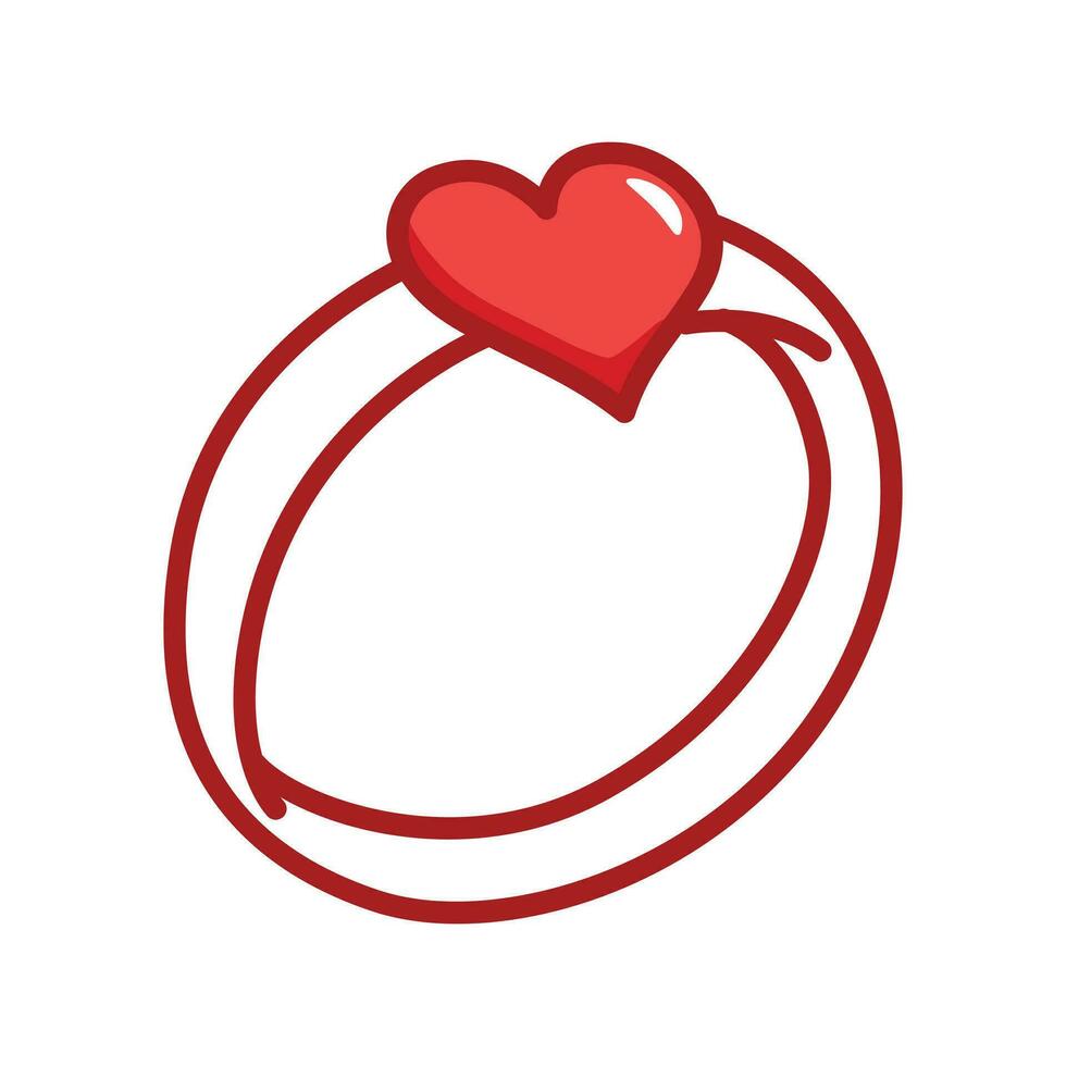 illustration design av valentine element en ringa med kärlek ögon vektor