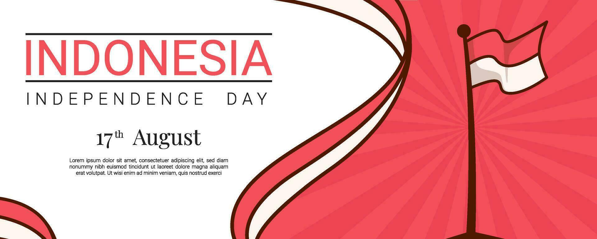 indonesisch Unabhängigkeit Tag thematisch Banner Vorlage Design vektor