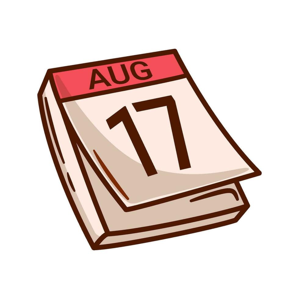 August 17 Kalender Design. Indonesien Unabhängigkeit Tag Thema vektor