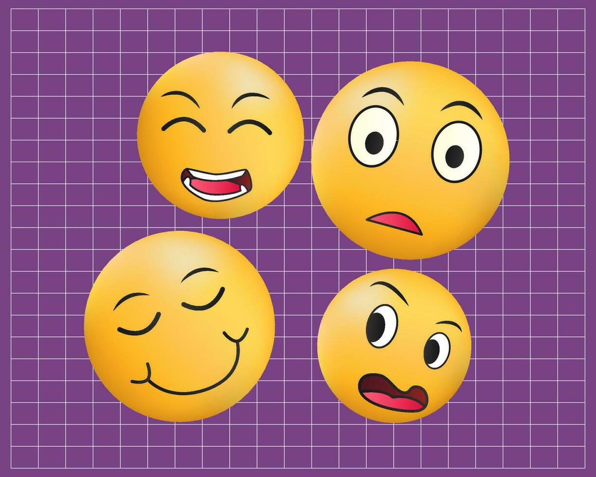 Emoji 3d Gradient komisch Gesicht vektor