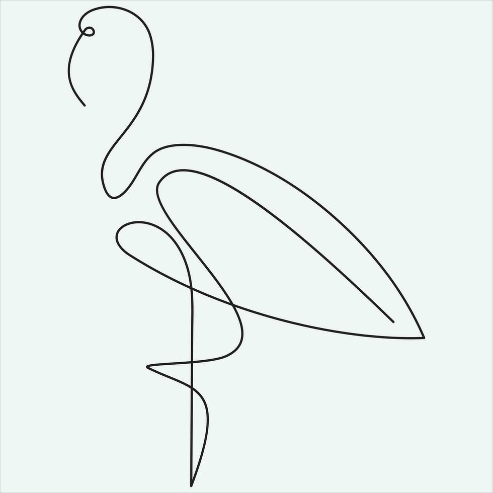 kontinuerlig linje hand teckning vektor illustration häger konst