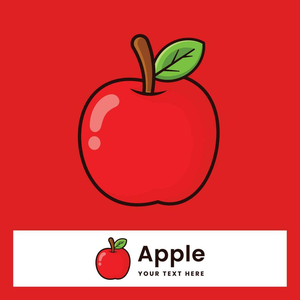 Apfel Obst frisch Karikatur Vektor Illustration