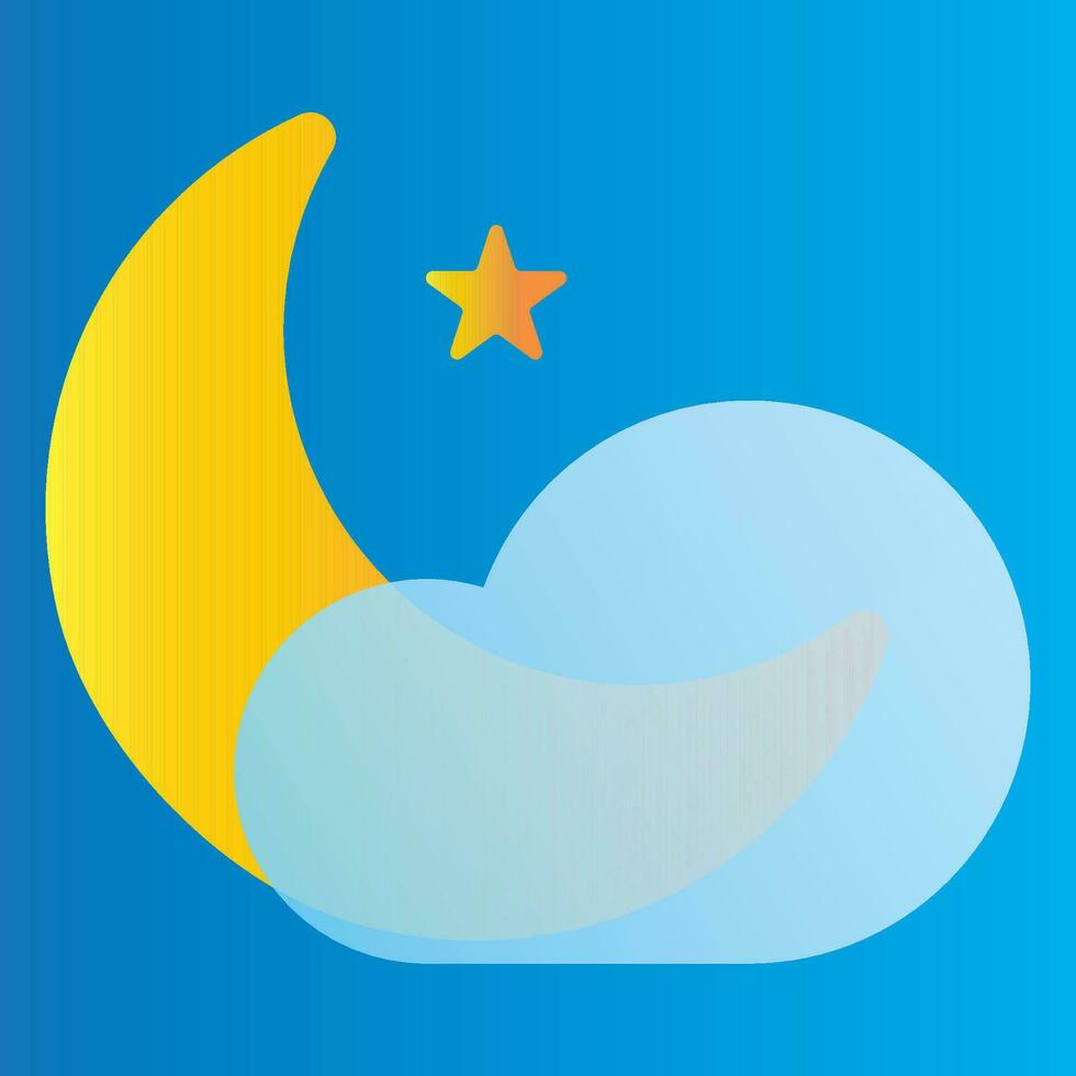 Weiß Wolke und Halbmond Mond Symbol auf Blau Hintergrund. eps 10 vektor