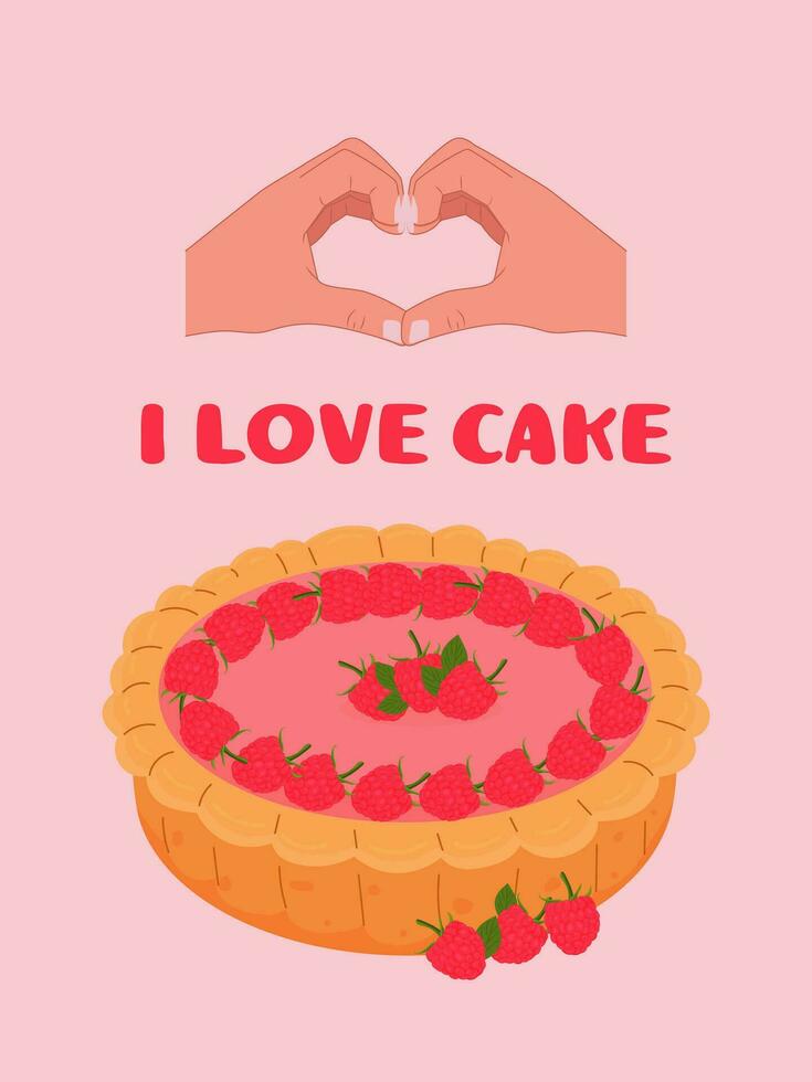ich Liebe Kuchen, Kuchen. Kuchen Tag. ein Banner zum ein Gebäck Koch .Vektor Illustration vektor