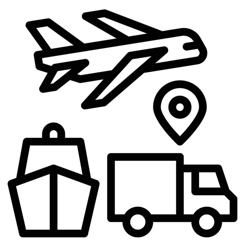 logistik ikon linje översikt vektor tecken symbol grafisk illustration