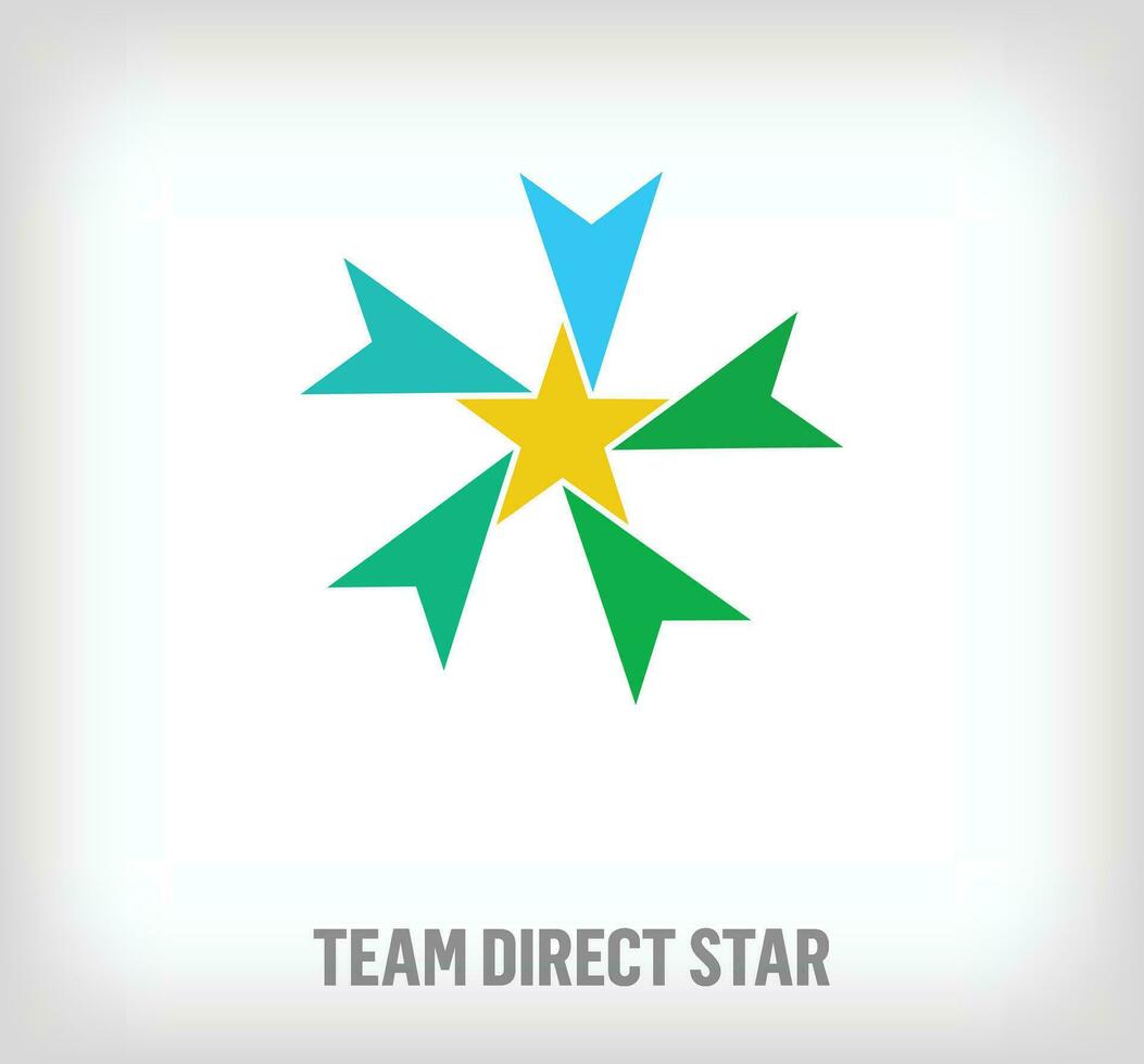 Star Zeichen Logo von kreativ Mannschaft Pfeile. einzigartig Farbe Übergänge. verbreitet Attraktion Logo Vorlage. Vektor