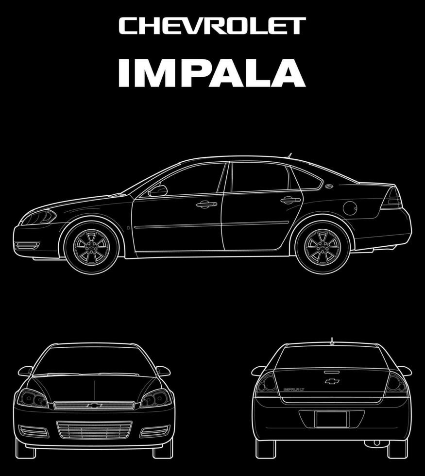 2005 Chevrolet impala bil plan vektor