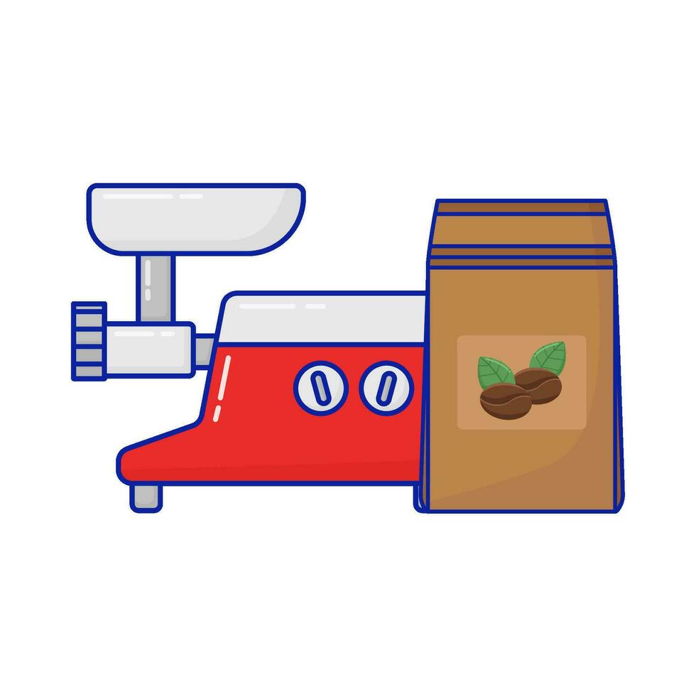 Schleifer Kaffee mit Kaffee Verpackung Illustration vektor