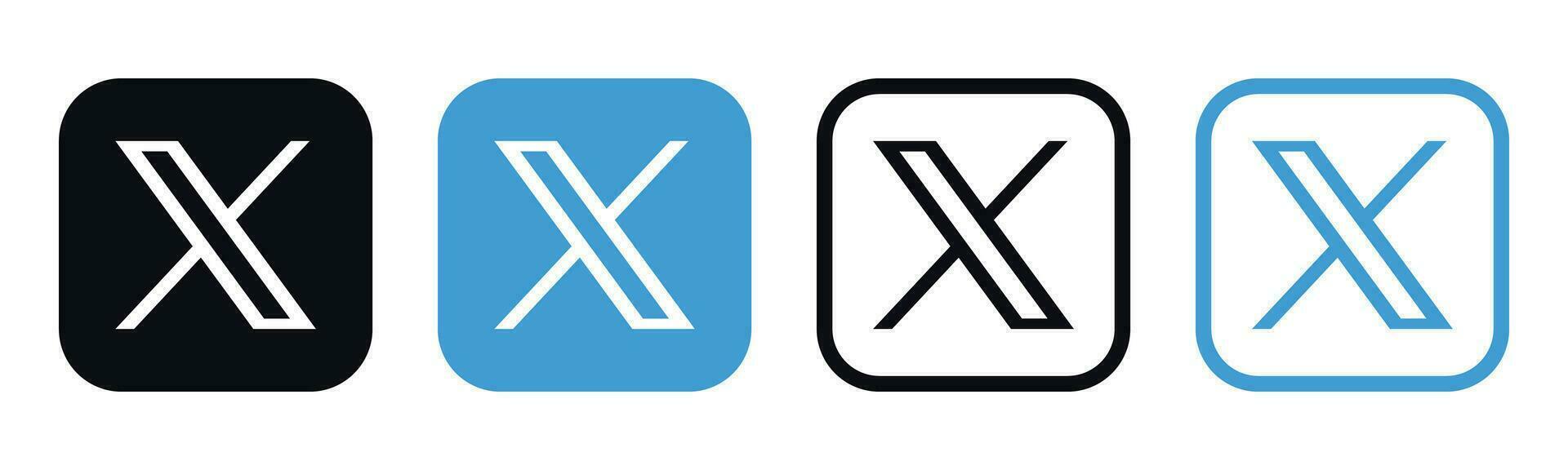 x ny Twitter social media varumärke logotyp vektor