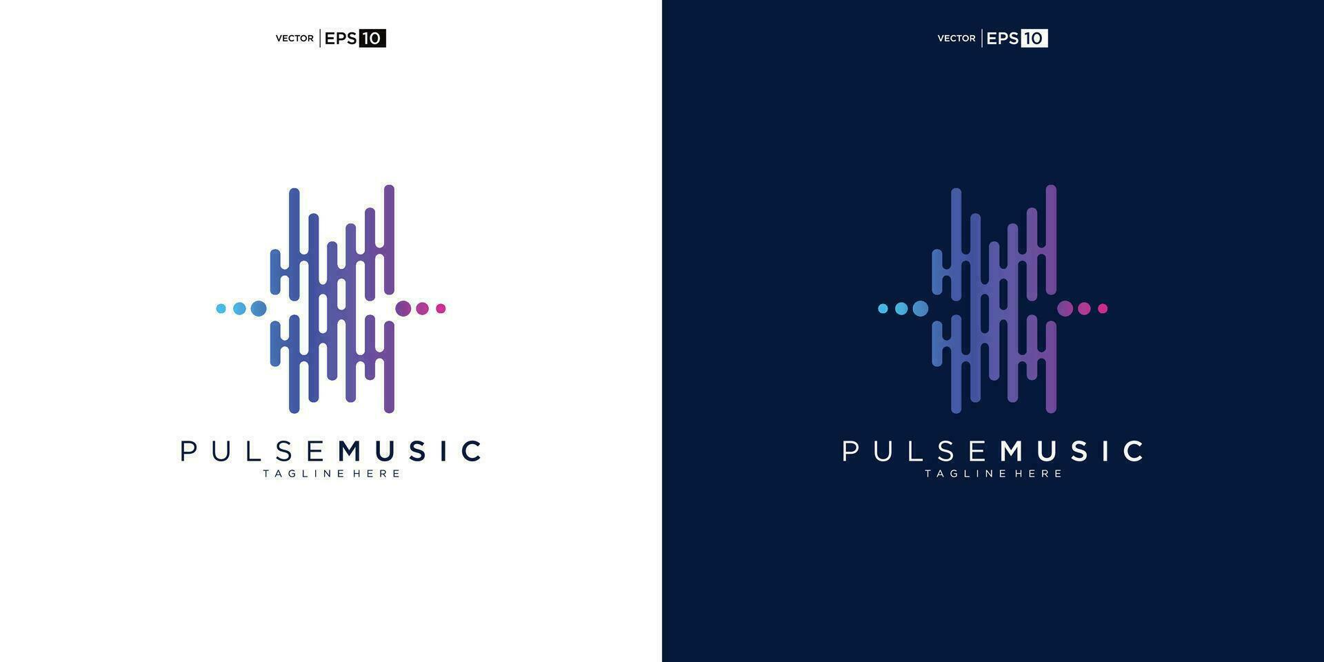 puls musik spelare logotyp element. logotyp mall elektronisk musik, utjämnare, Lagra, audio Vinka logotyp design begrepp. vektor