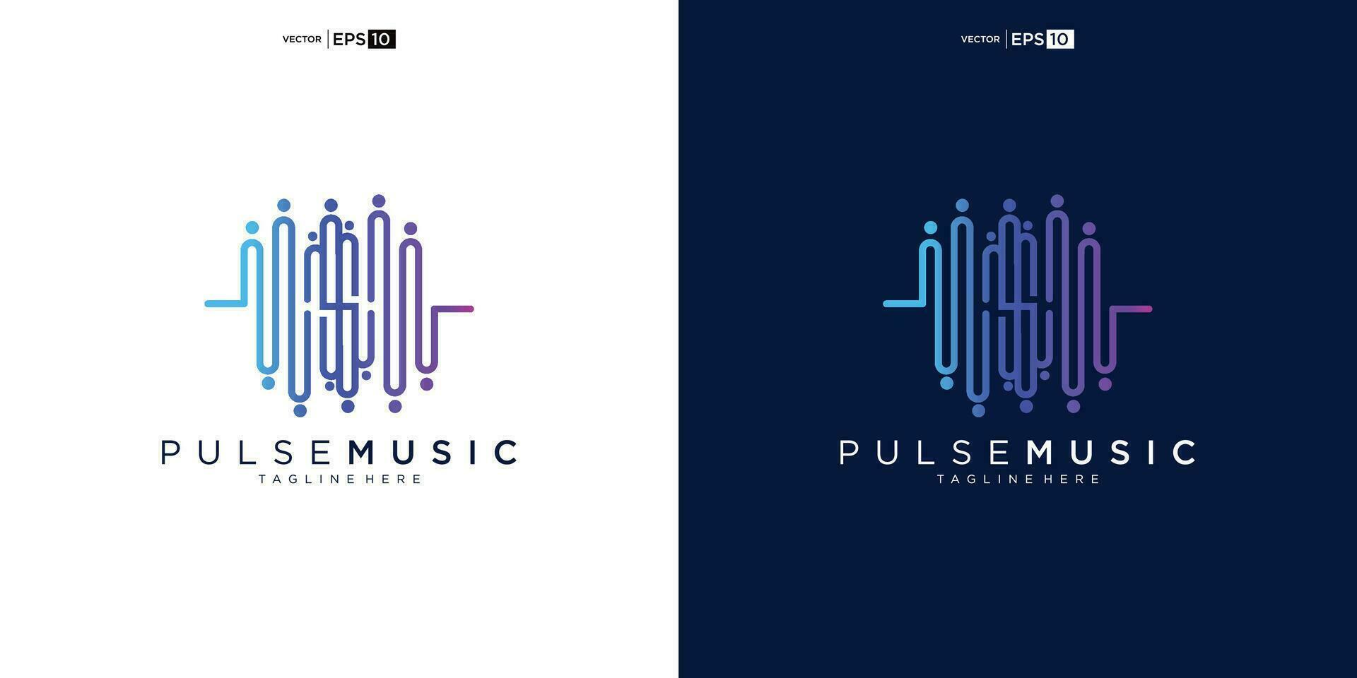 Impuls Musik- Spieler Logo Element. Logo Vorlage elektronisch Musik, Ausgleich, speichern, Audio- Welle Logo Design Konzept. vektor