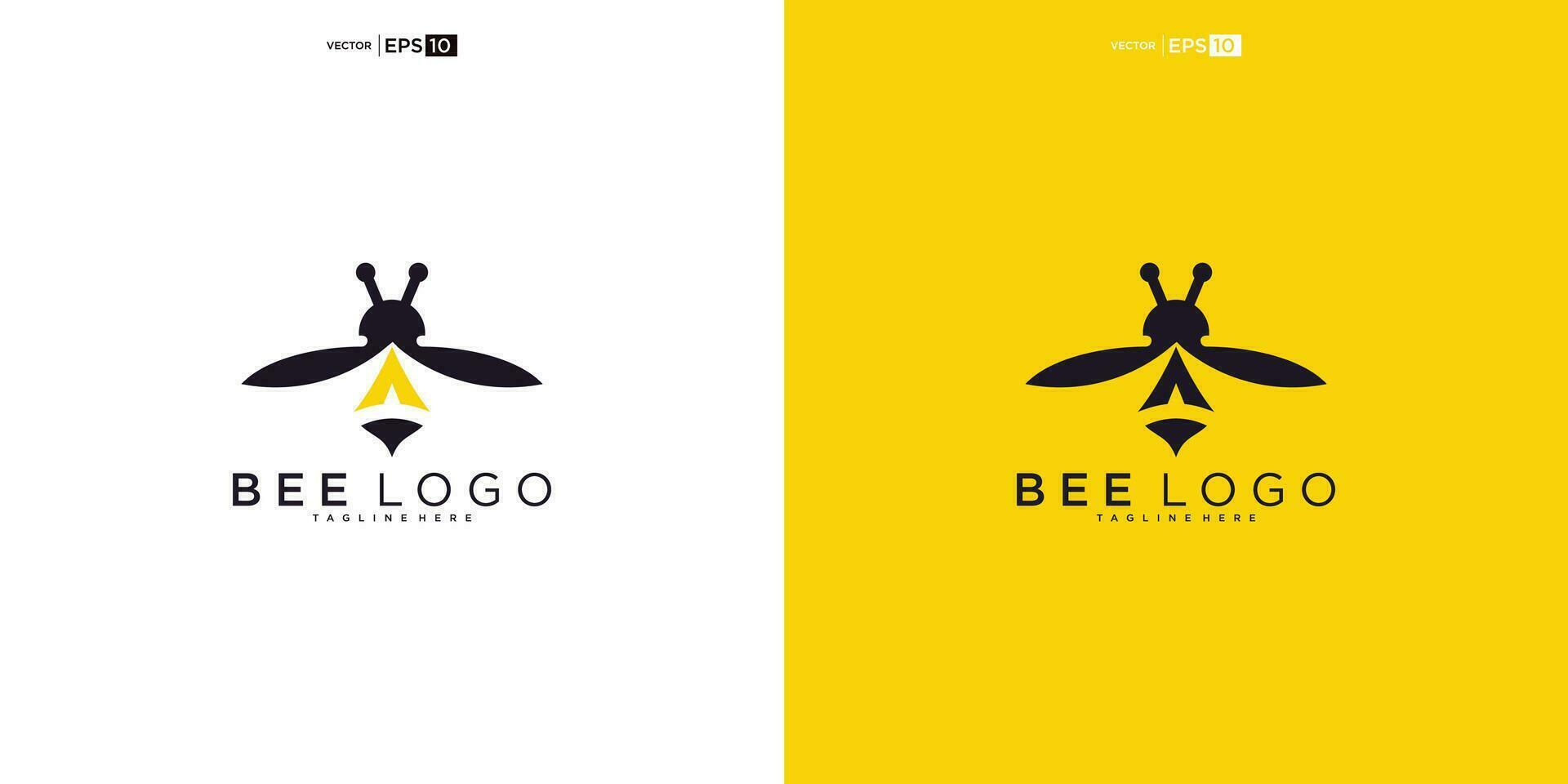 honung bi djur logotyp design vektor