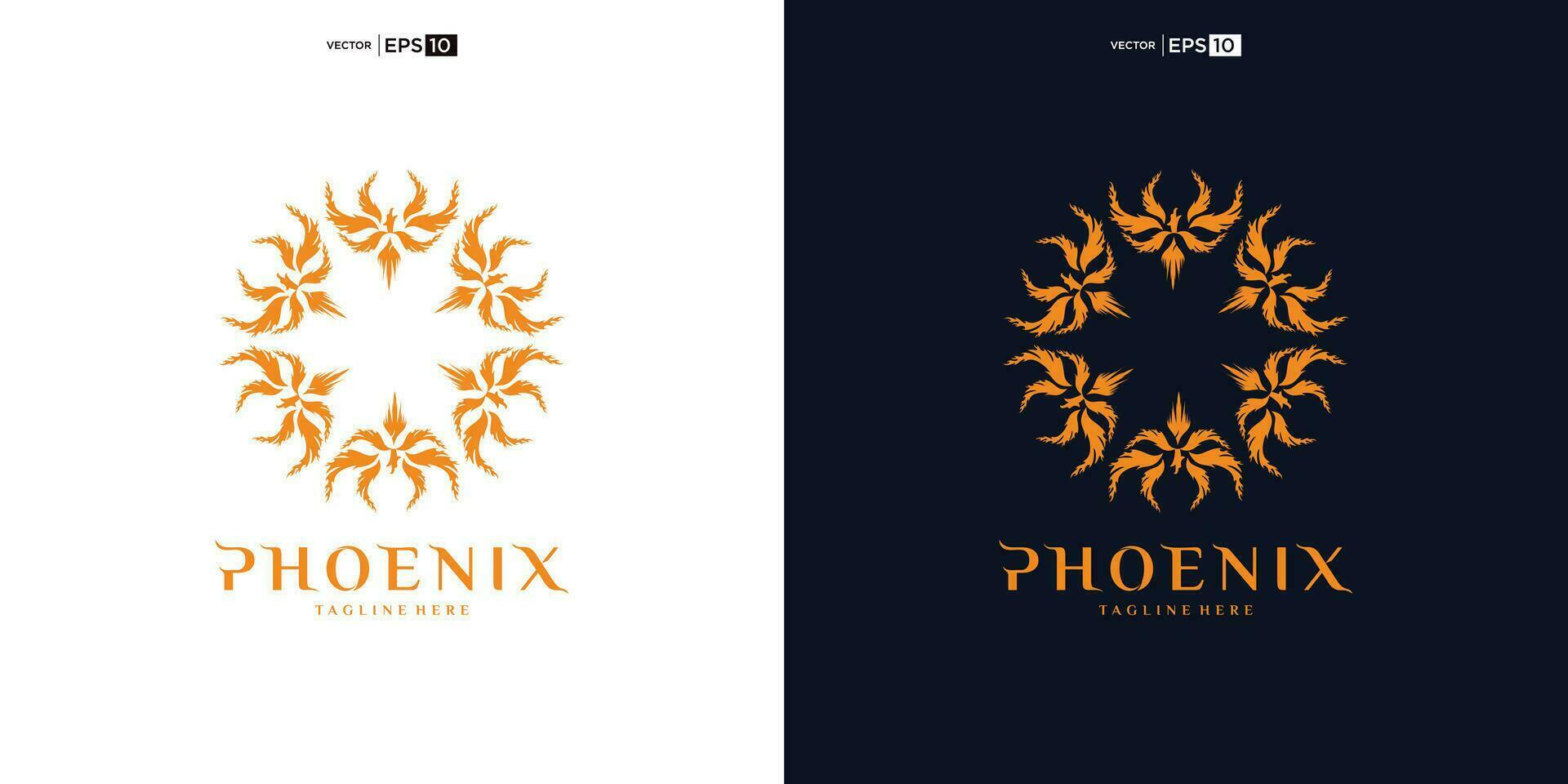 Phönix Logo fliegend Vogel abstrakt Design Inspiration. Adler Falke hochfliegend Logo Konzept Symbol. vektor
