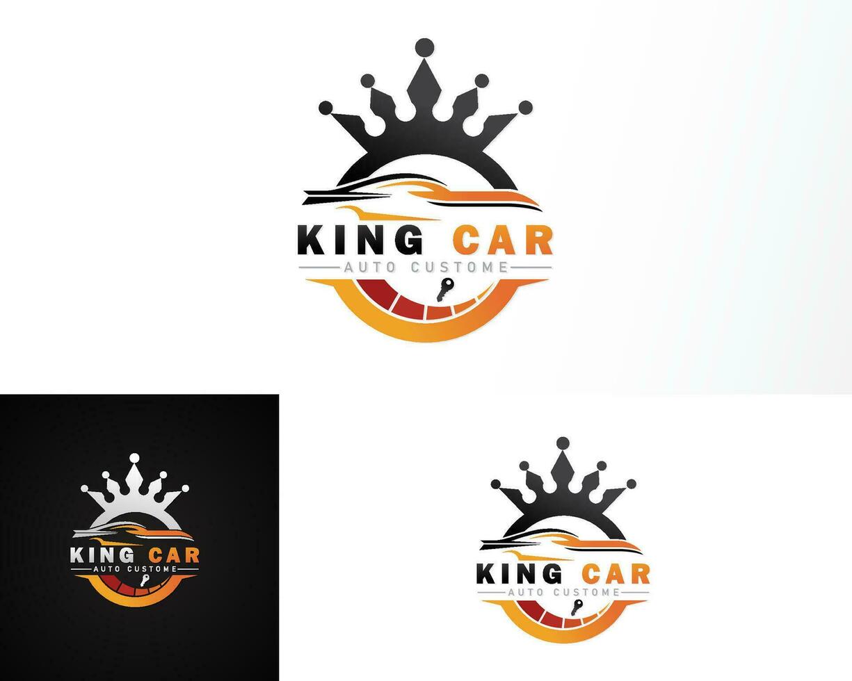 kung bil logotyp kreativ design företag bil uthyrning service modifiering affär modern stil vektor