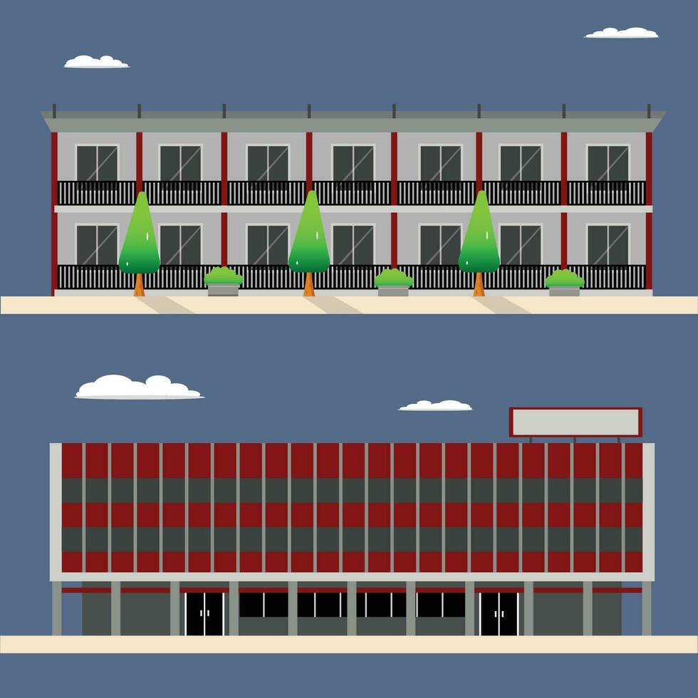 Büro Stadt Gebäude Vektor
