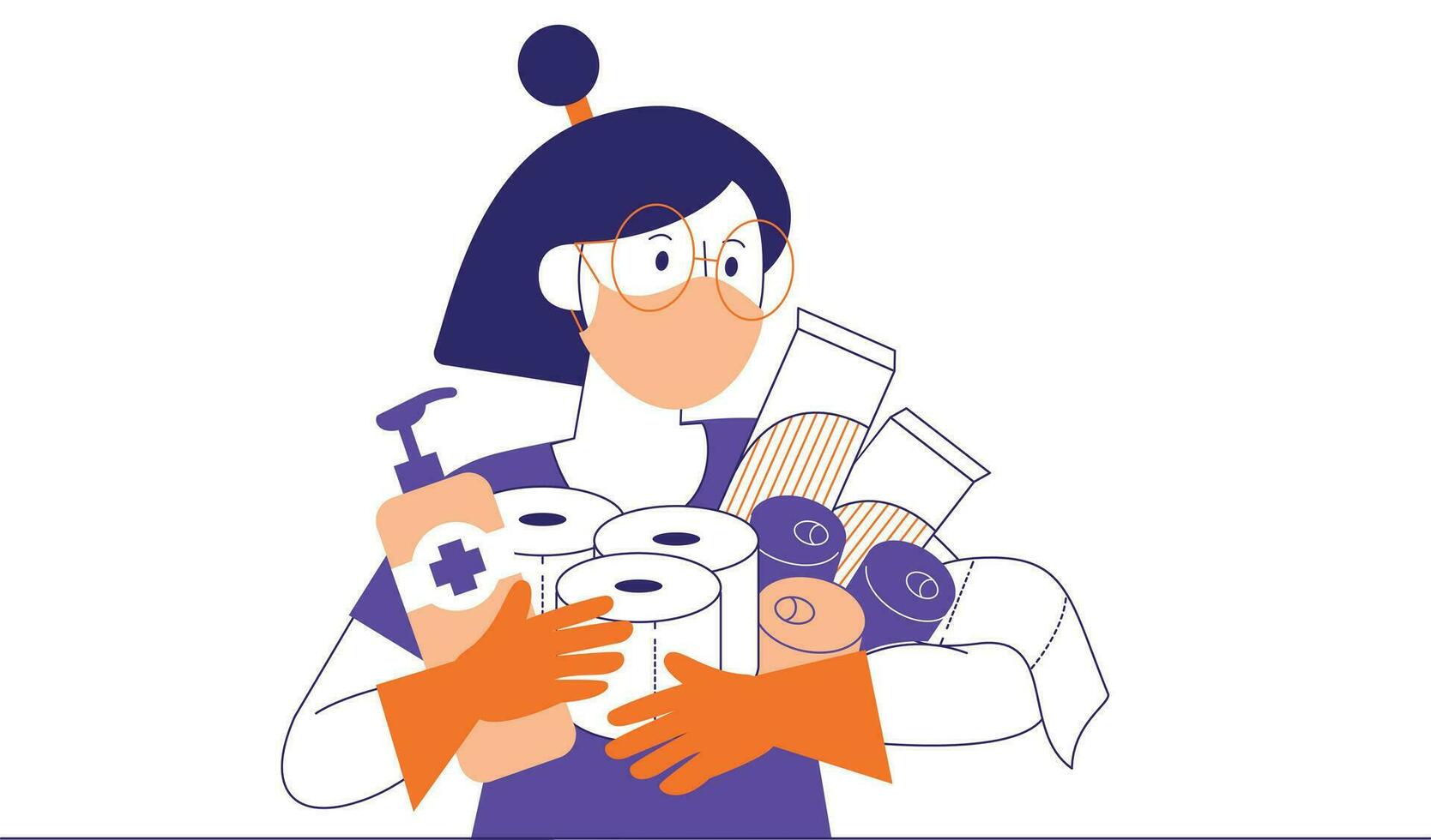 Illustration von ein weiblich Apotheker halten Tabletten und ein Spritze vektor
