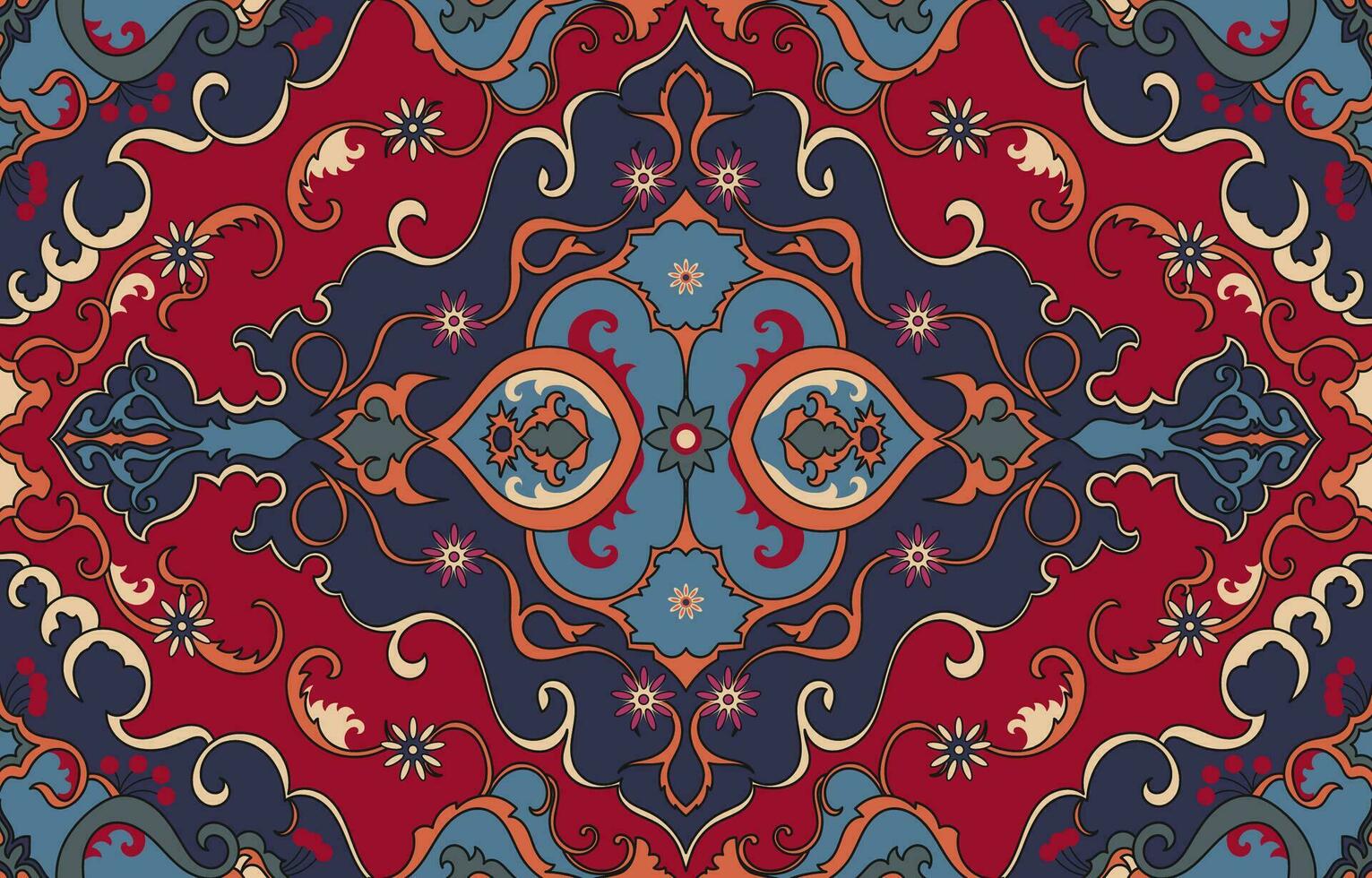 navajo mönster.persiska rug.aztec tribal.sömlös geometrisk mönster. inhemsk etnisk matta. etnicitet. röd matta, de berättelse av de brand krig. vektor