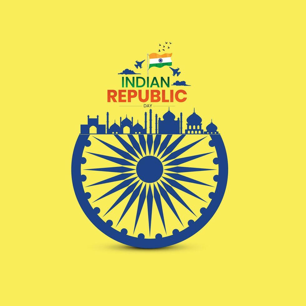 26: e januari republik dag av Indien firande med Lycklig indisk republik dag mall baner design. Lycklig republik dag av Indien vektor