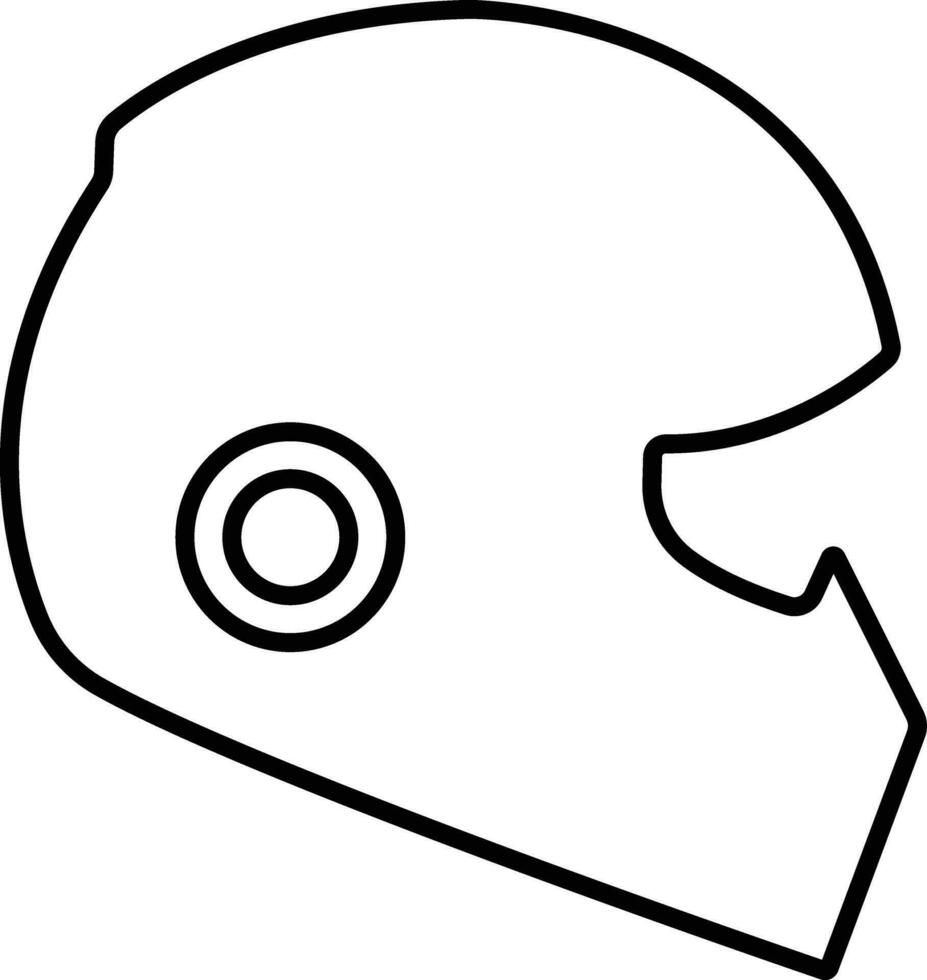 motorcykel hjälm ikon i linje stil. isolerat på använda sig av tävlings annorlunda fordon bil, cykel, cykel enkel hjälm tecken till skydda de huvud. vektor för appar och hemsida
