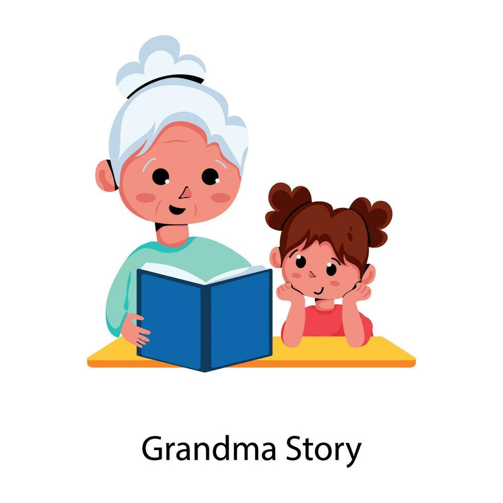 trendig mormor berättelse vektor