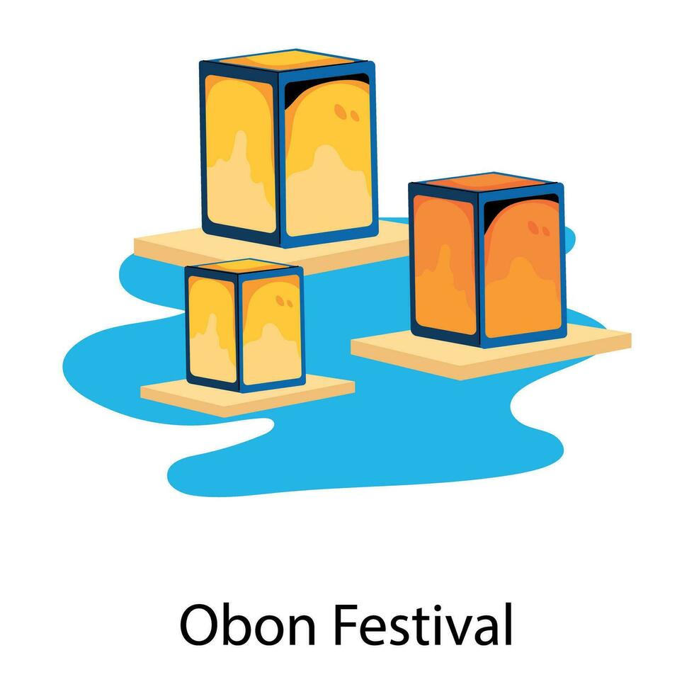 modisch obon Festival vektor