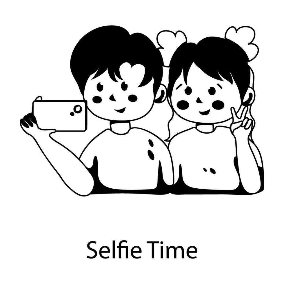 modisch Selfie Zeit vektor