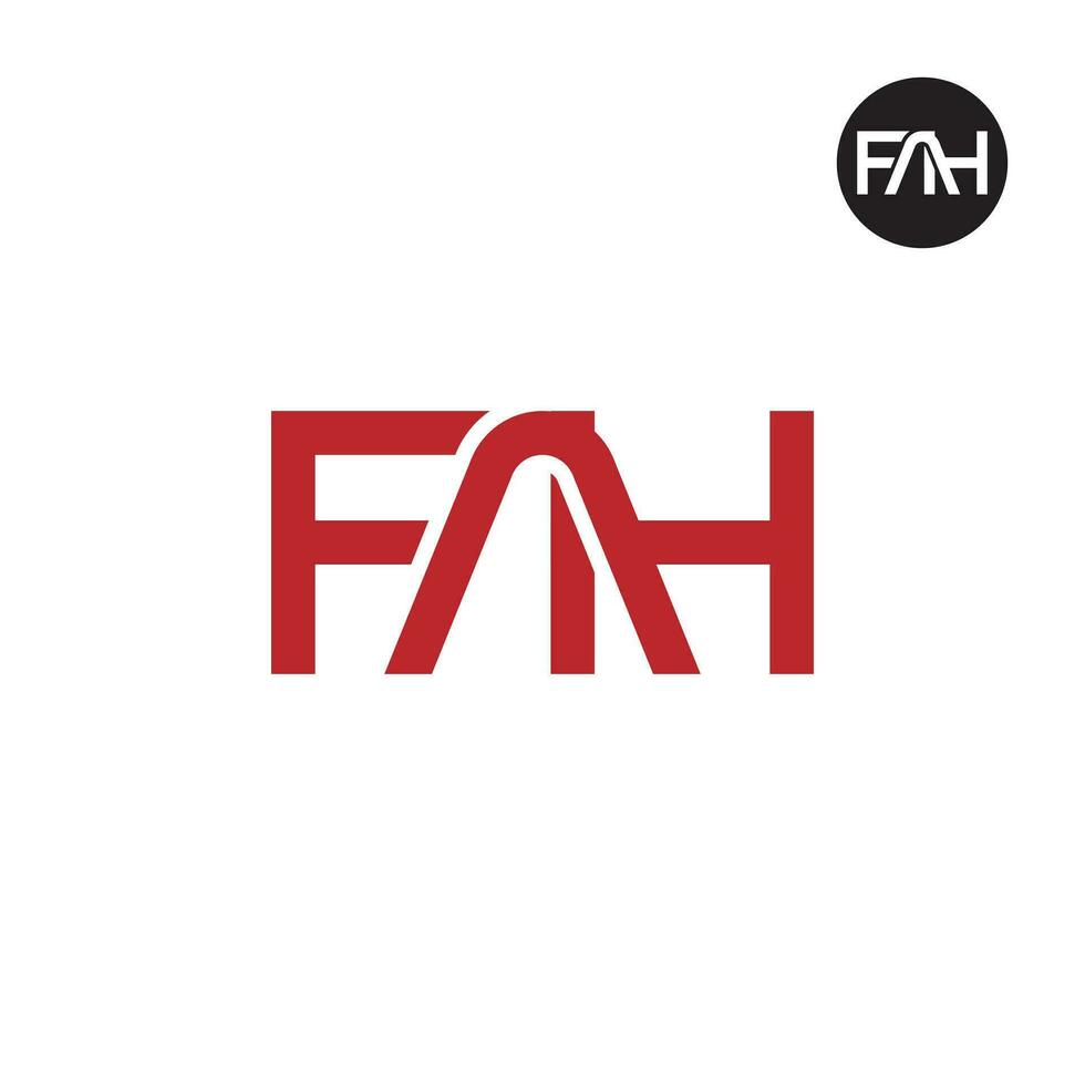 brev fah monogram logotyp design vektor
