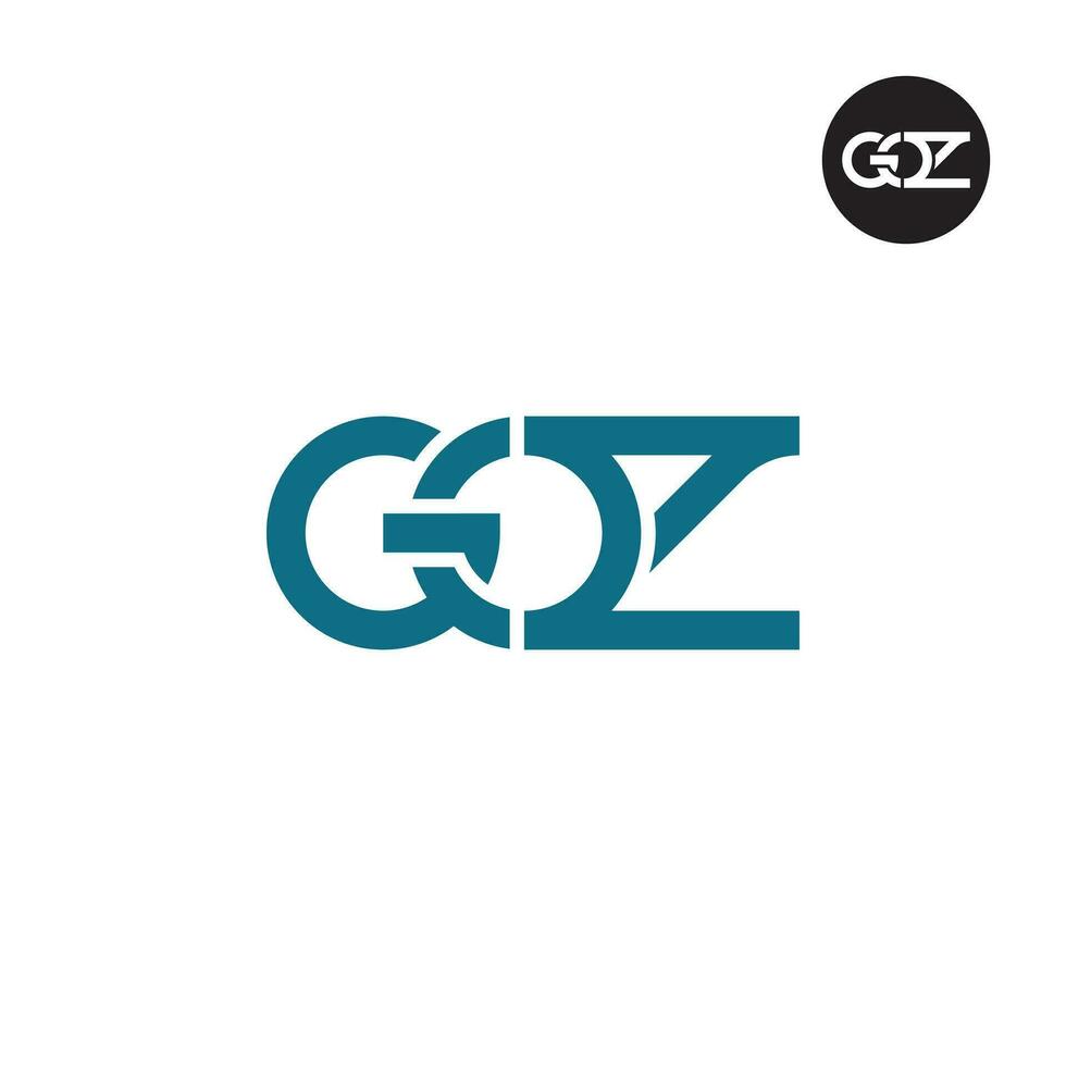 Brief goz Monogramm Logo Design vektor